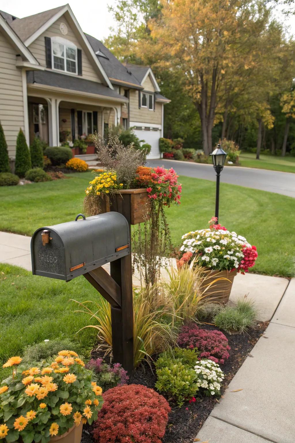 Celebrate the seasons with thematic elements around your mailbox.