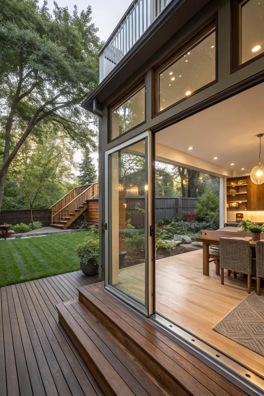 An inviting deck design that extends living space outdoors.