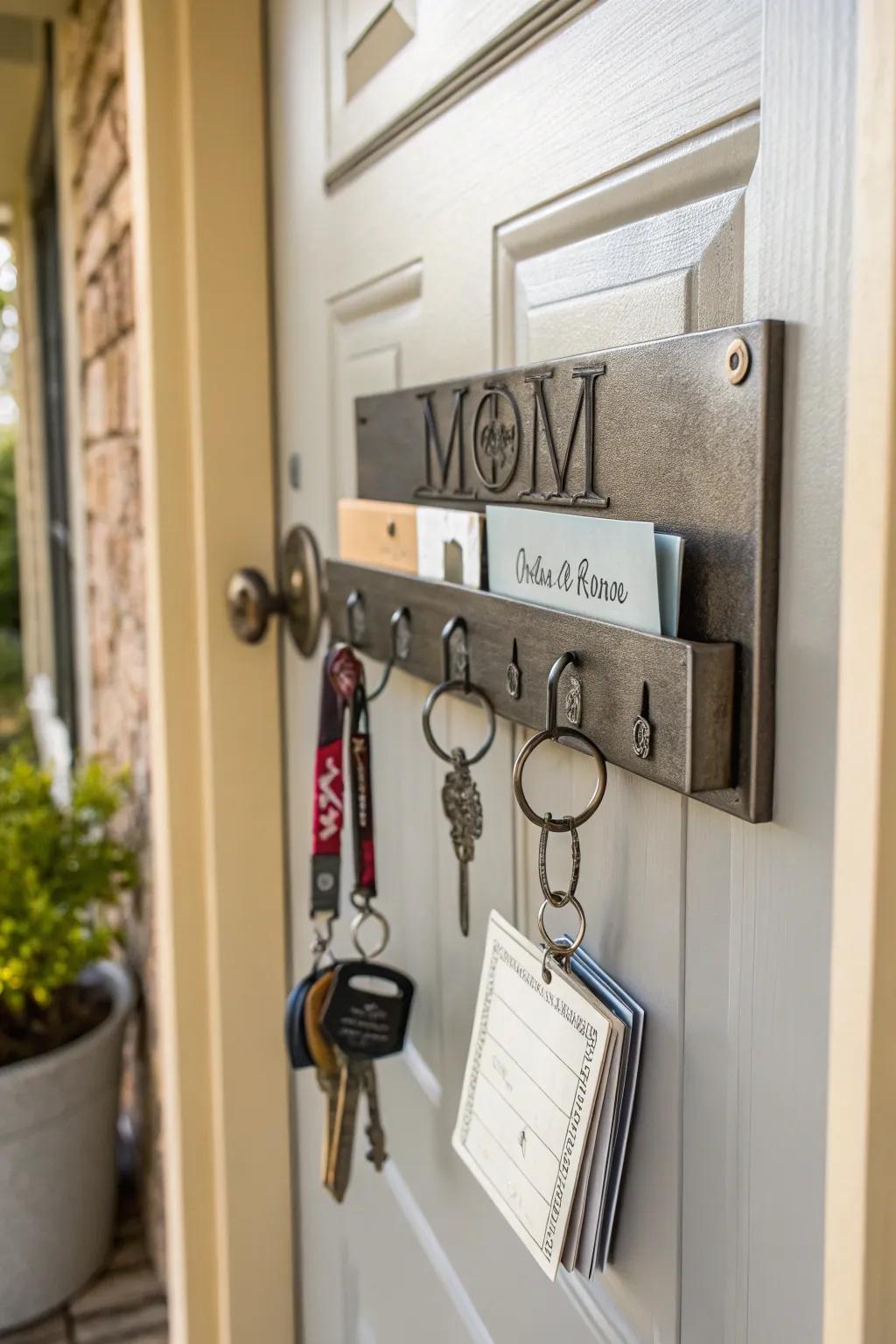 A personalized key rack that blends utility with style.