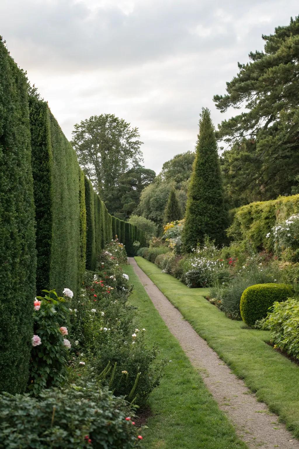 Tall hedges or fences can create a sense of privacy and seclusion in your garden.