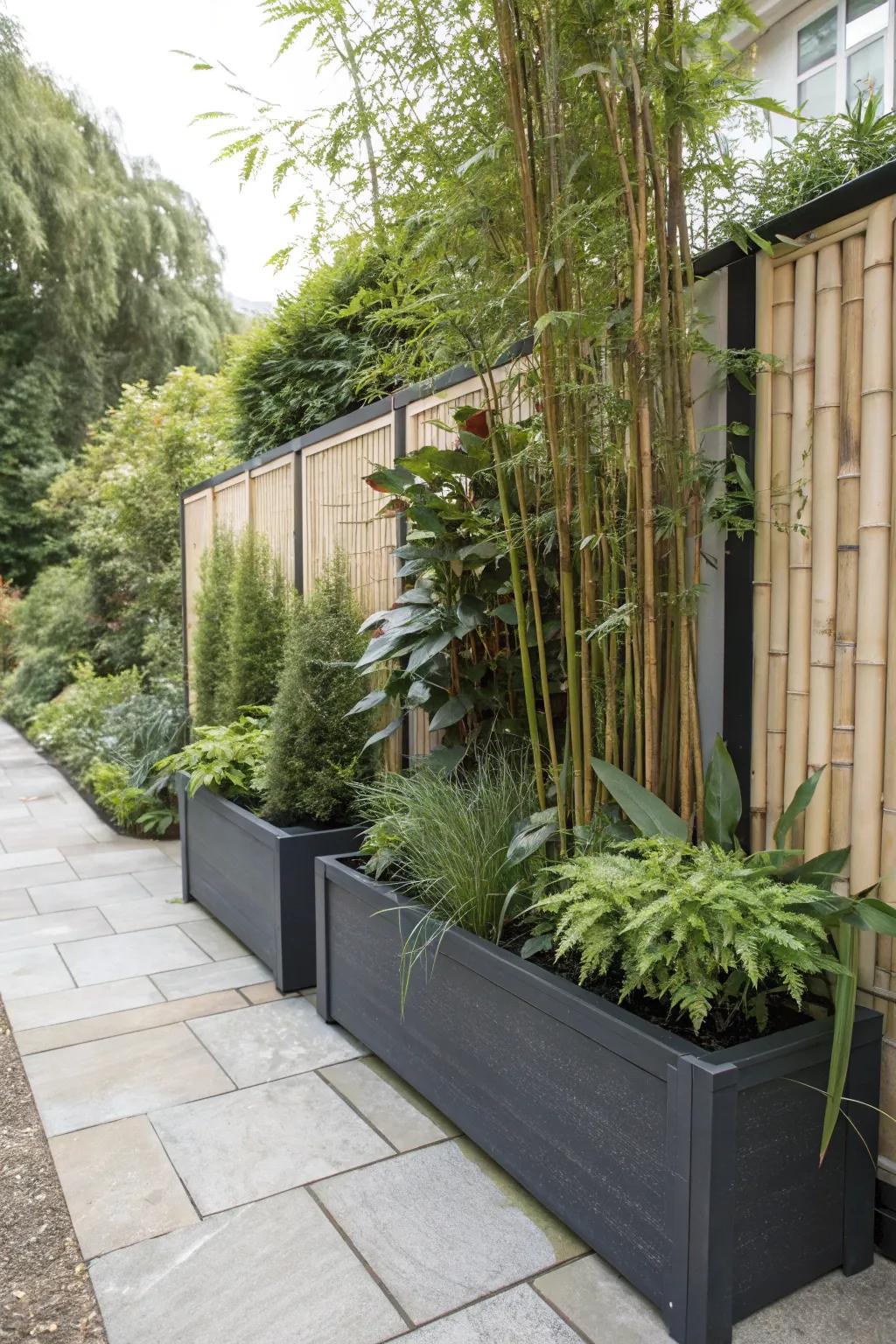 Combine privacy and beauty with planter screens.