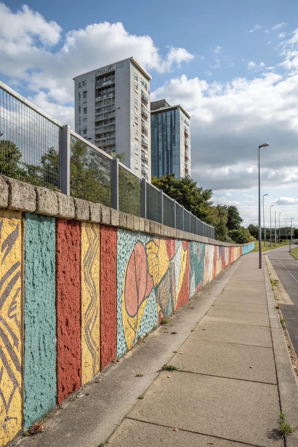 Colorful concrete walls add a modern twist to traditional designs.