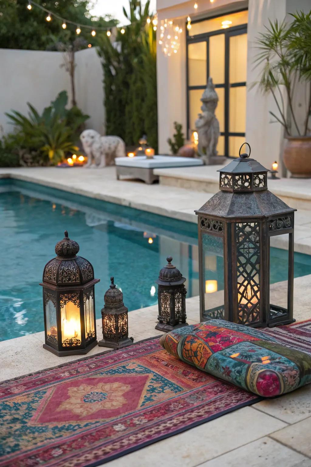 Decorative accessories can dramatically enhance your poolside ambiance.