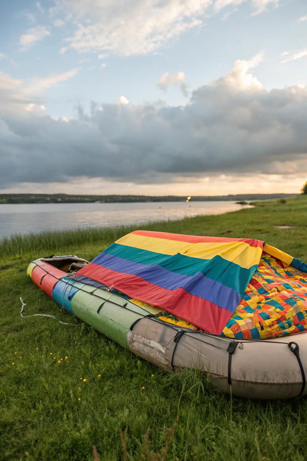 A DIY cover offers custom protection for your raft.