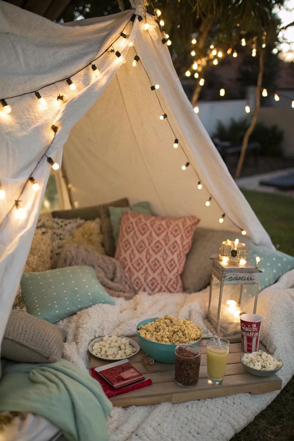 Rediscover childhood joy by building a cozy blanket fort.