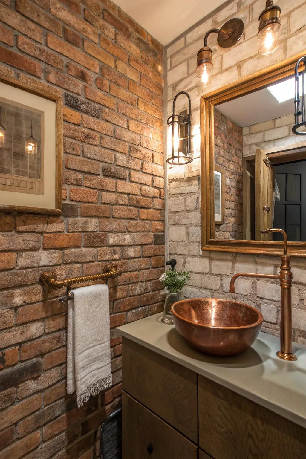 Introduce character with embossed brick walls.