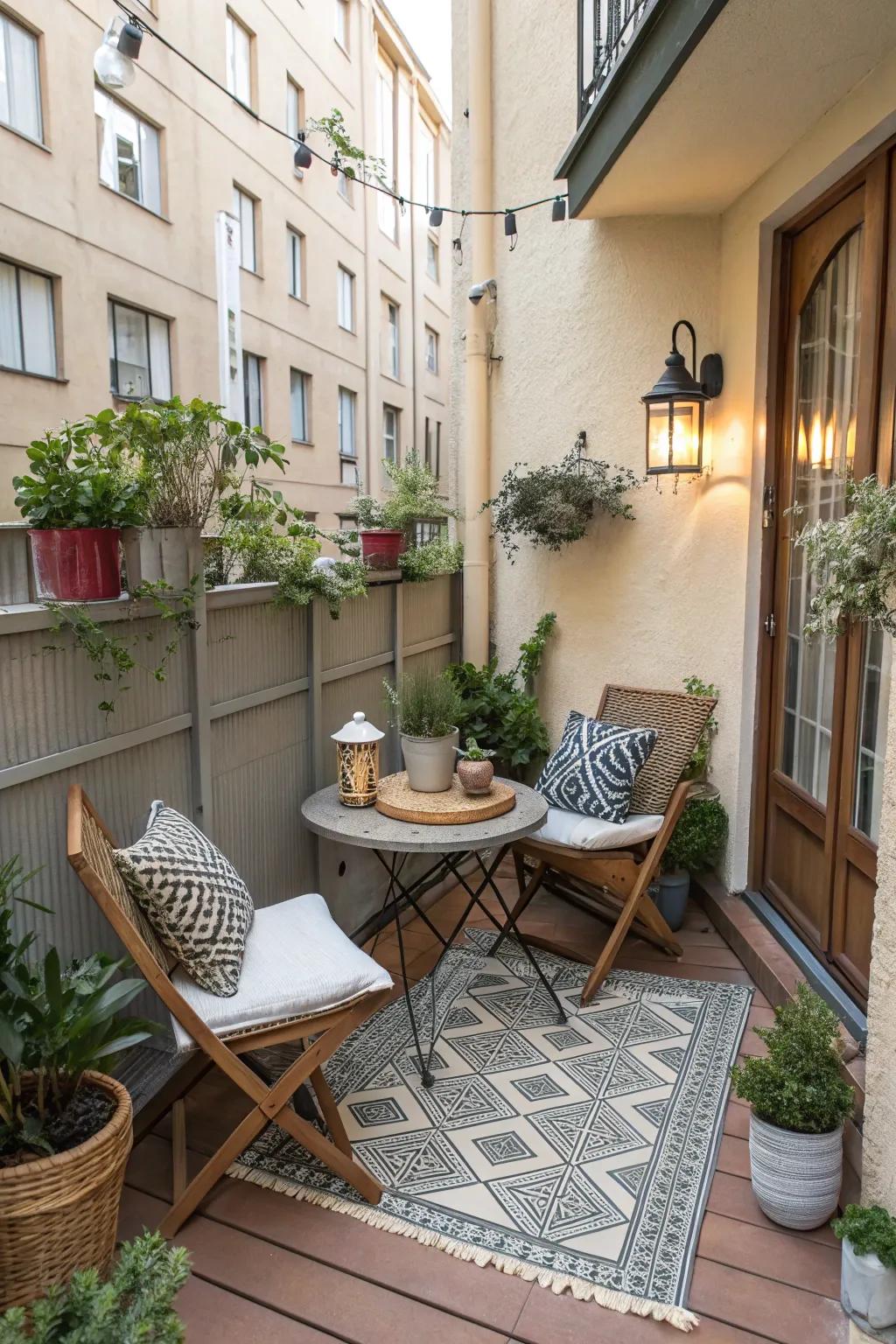 A small patio with a smart, compact layout for optimal use.