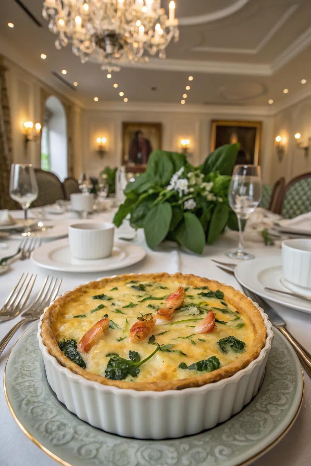 Seafood and spinach casserole, bringing the ocean to your table.