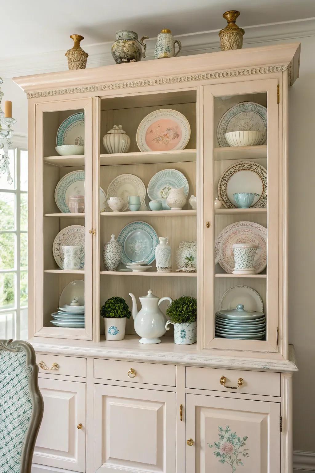 Neutral colors create a calming and elegant display.