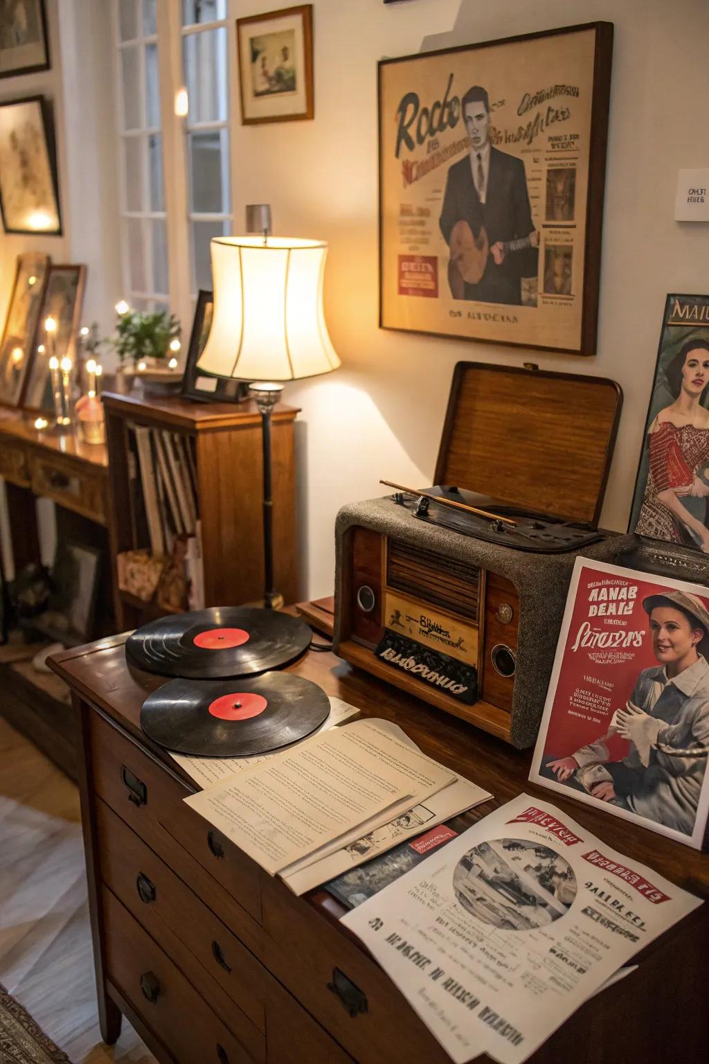 A vintage-themed decor celebrating the year of birth.