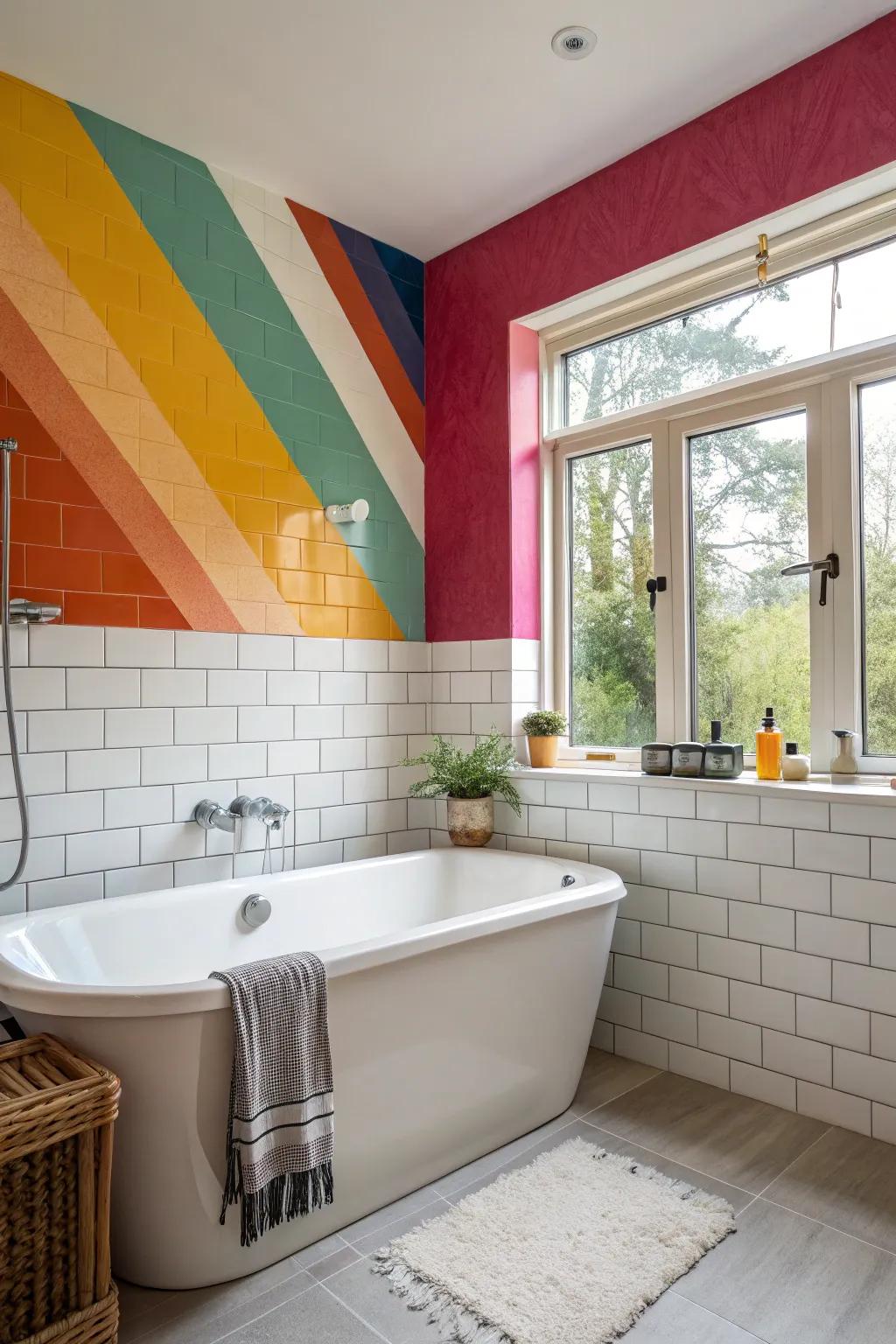 Accent walls add personality and make your bathtub area pop.