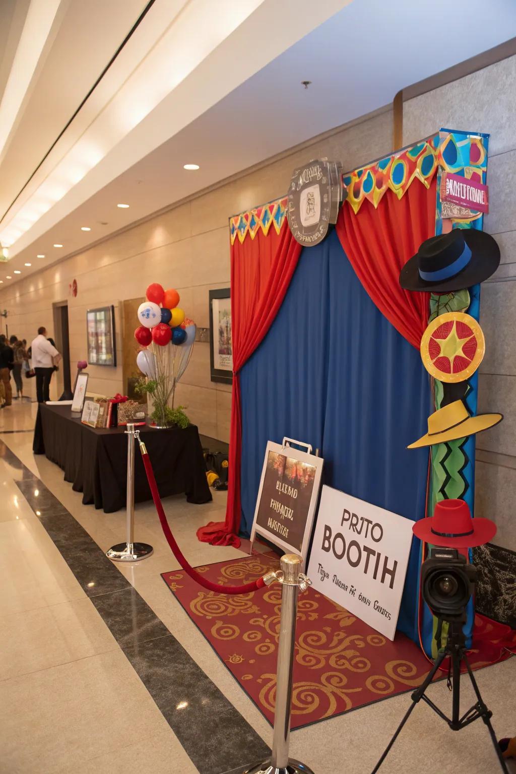 An engaging photo corner offers fun and creates cherished memories.