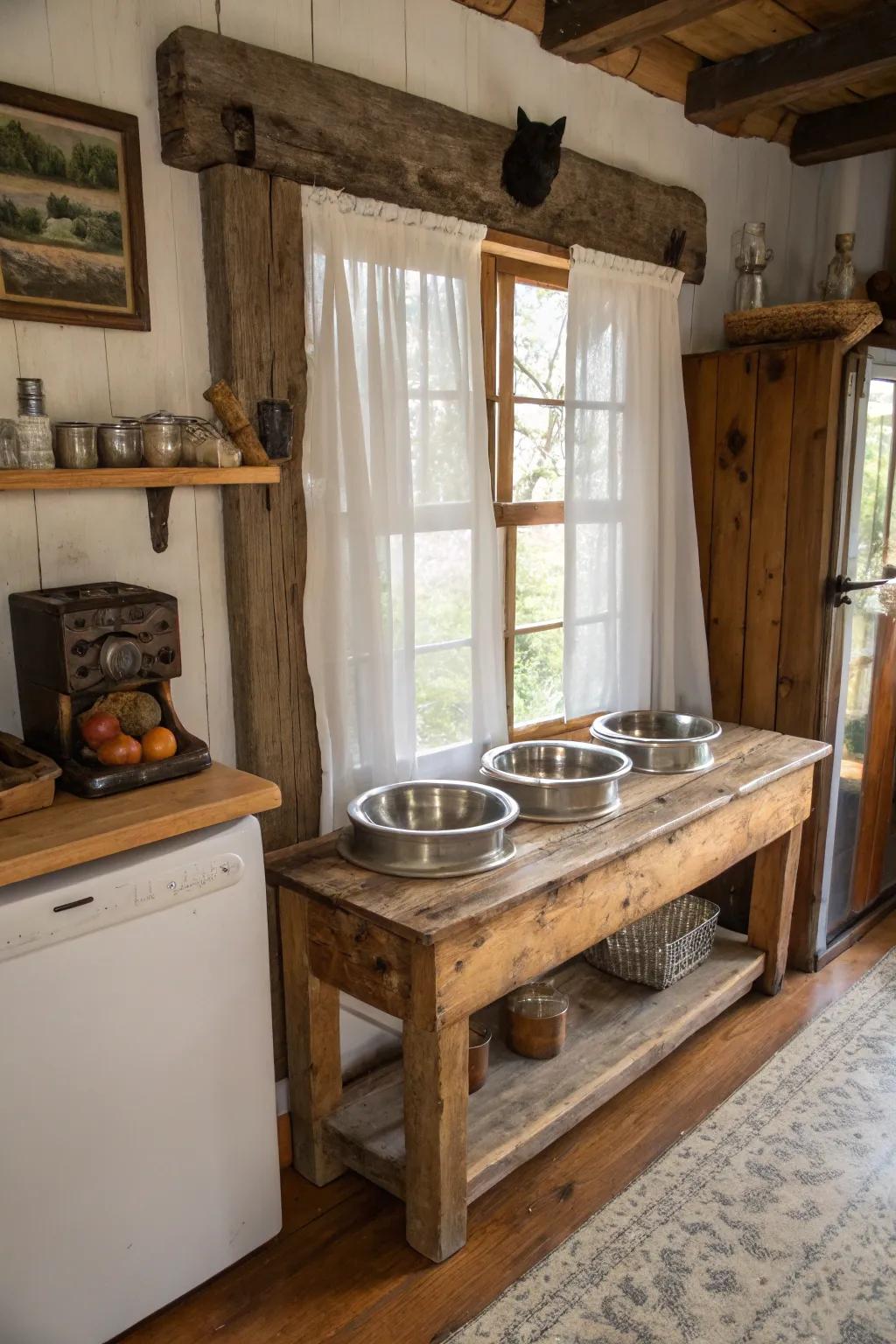 Turn repurposed pallets into a charming and sustainable feeding station.