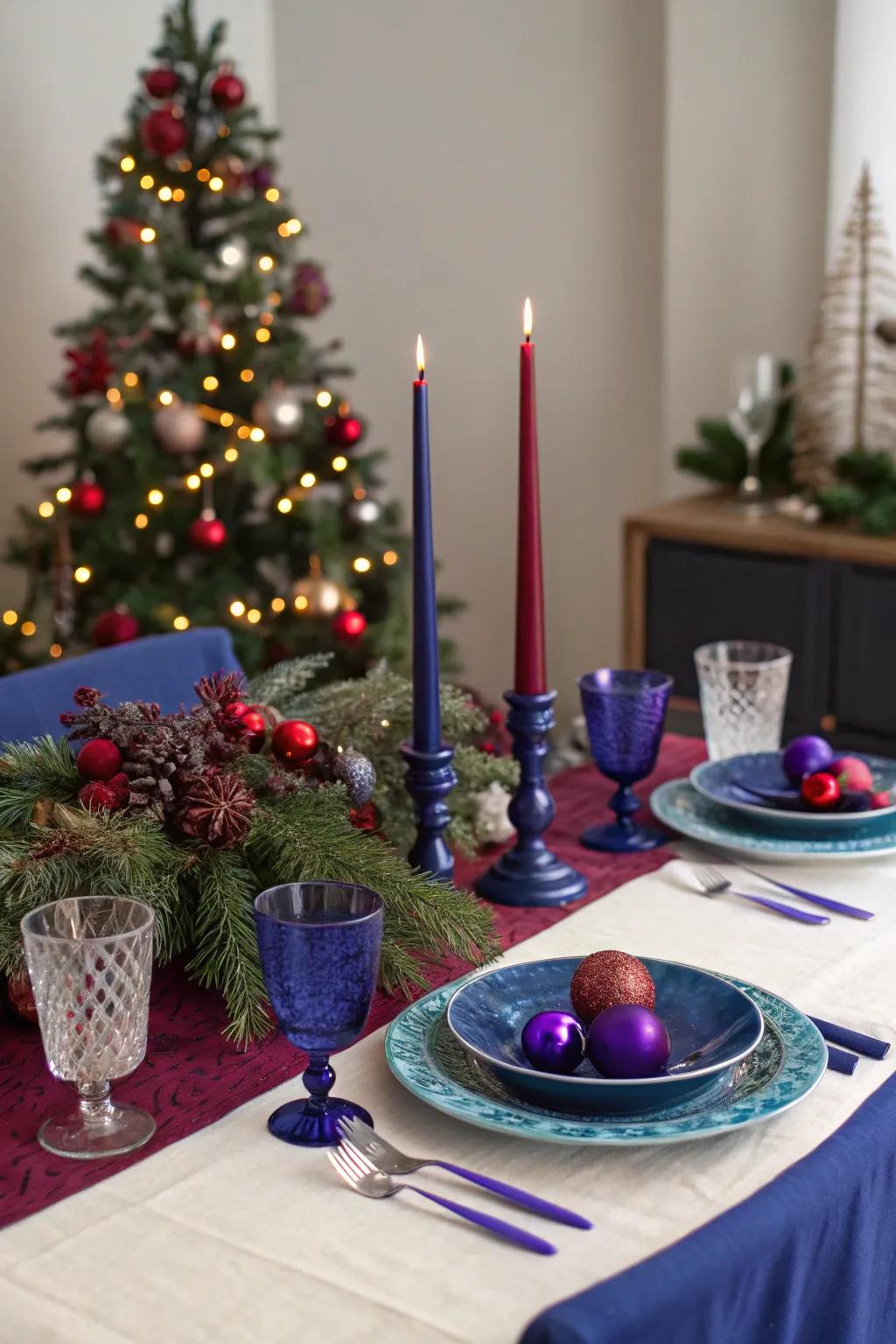 Unexpected colors bring a fresh twist to the holiday table.