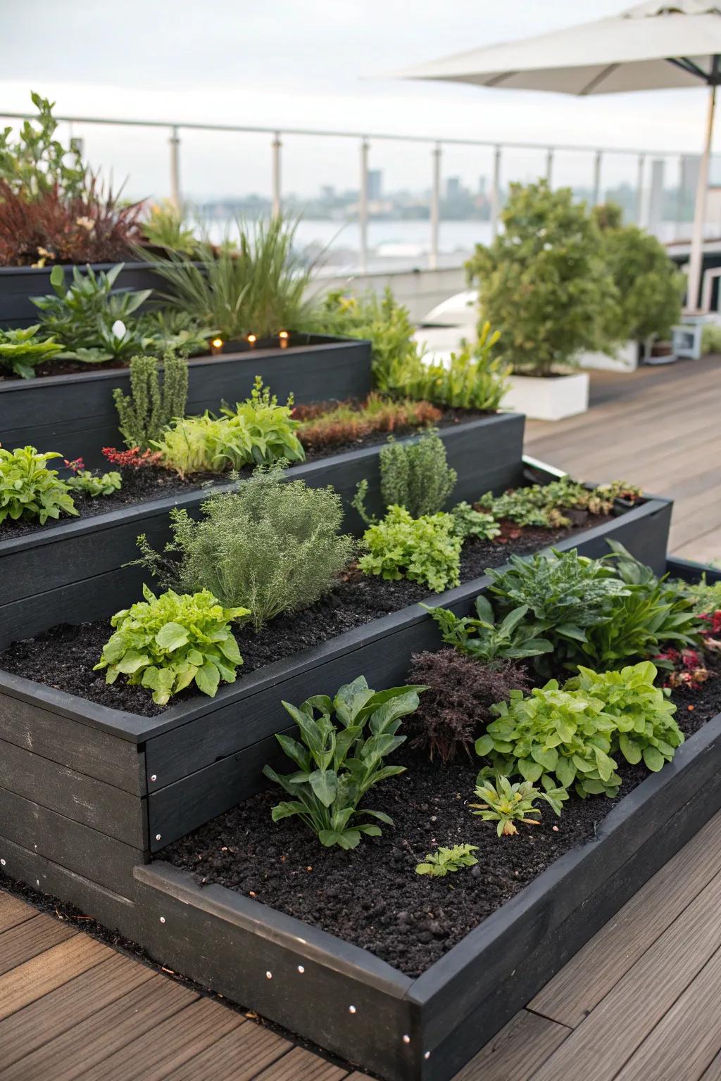 Elevate your garden design with raised mulch platforms.