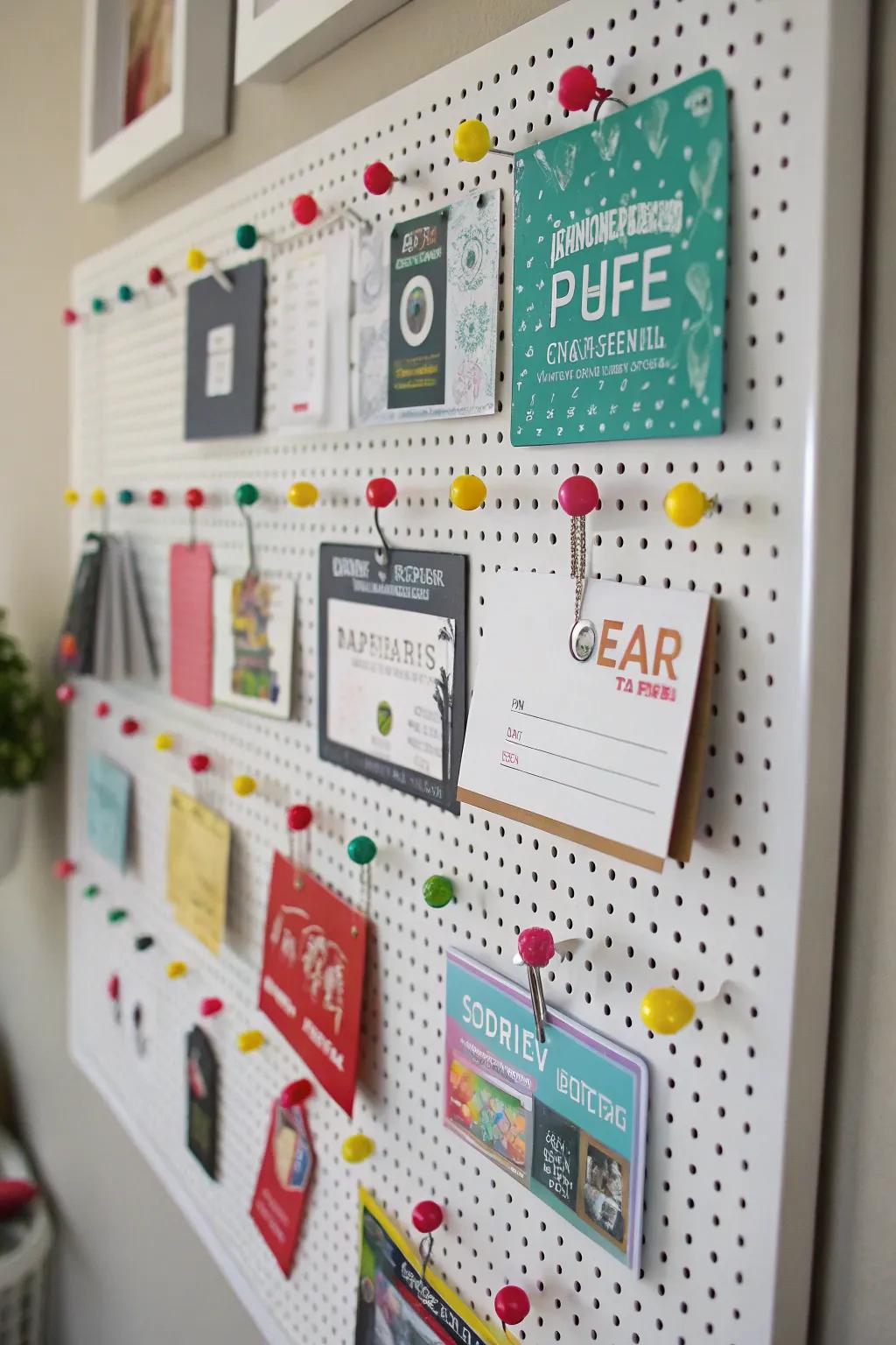 A display board offers an engaging and interactive approach to presenting gift cards.