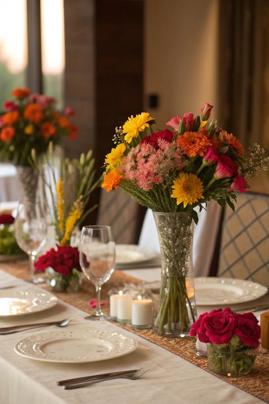 Floral centerpieces impart vitality and chromatic vibrancy to your celebration.