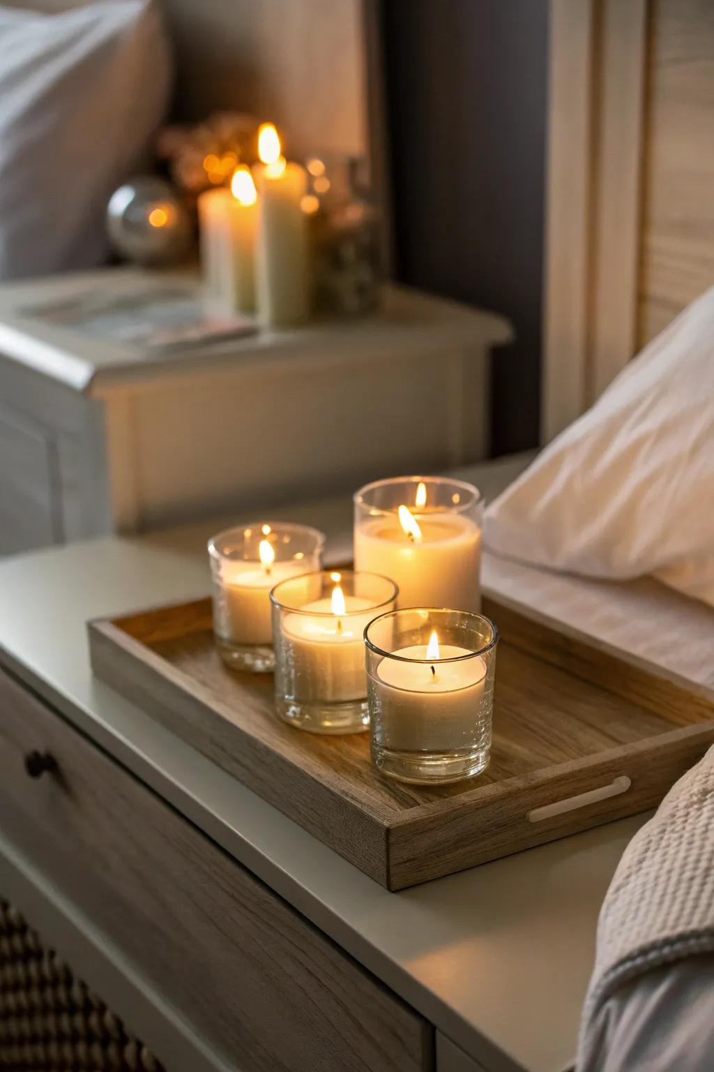 Candles that enhance relaxation and mood.