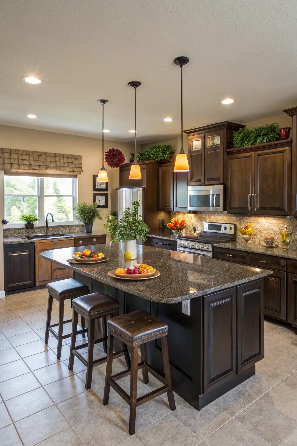 A cooking area island becomes a functionally diverse centerpiece suitable for culinary preparations and social get-togethers.