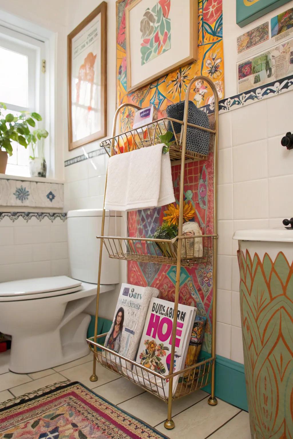 Wire racks add flair to any space.