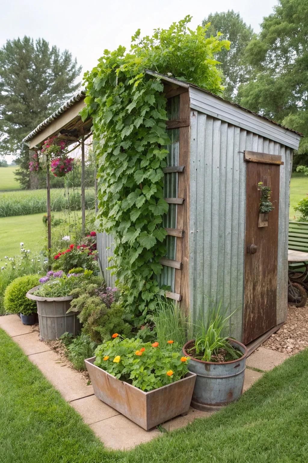 Verdant integration renders the outbuilding an integral component of your verdant enclosure.