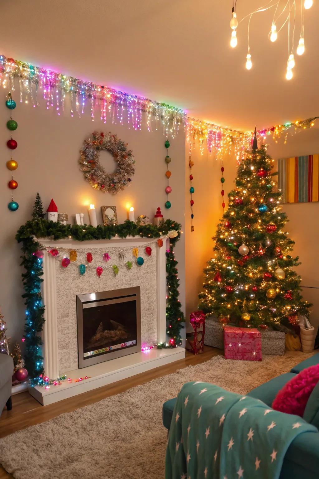 Tinsel and garlands add sparkle to your decor.