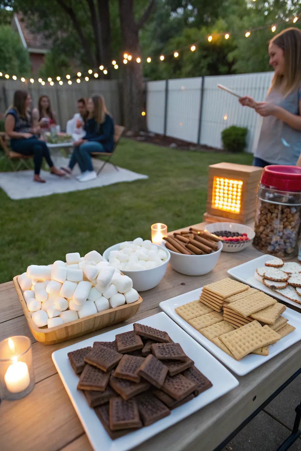 A marshmallow station encourages sweet instances at your celebration.