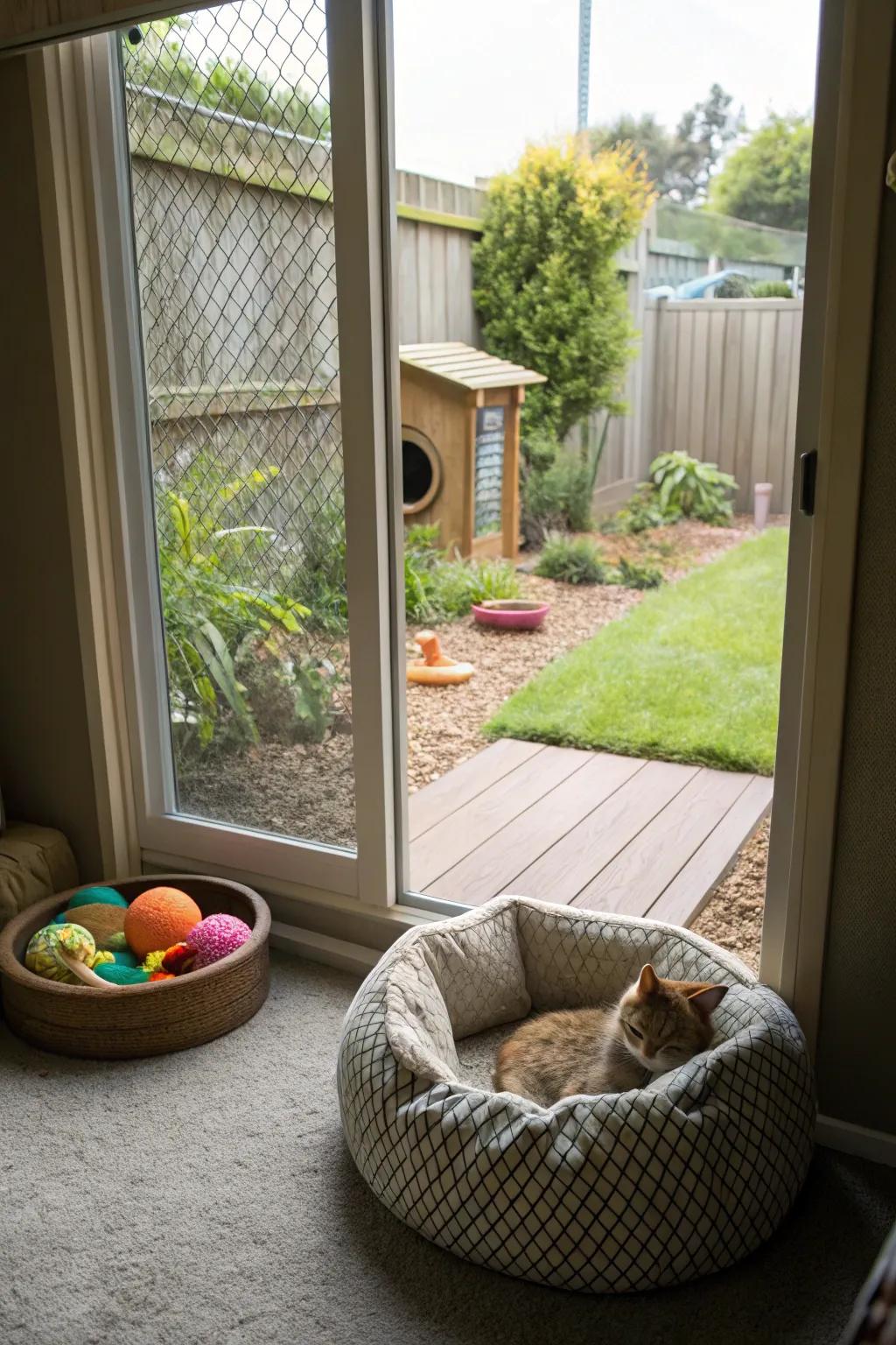 Seamless indoor-outdoor integration for easy feline access.