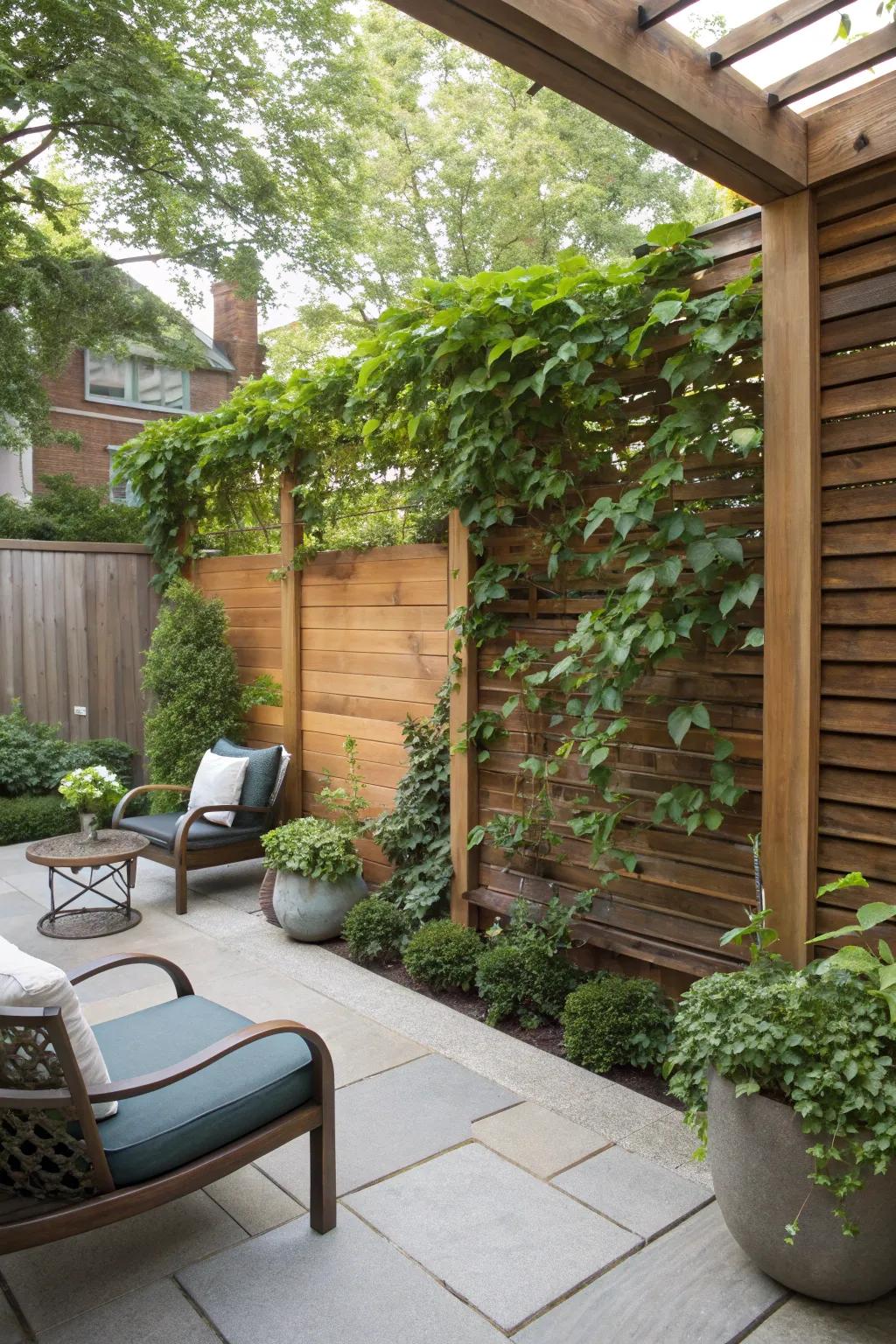 Privacy screens offer both seclusion and aesthetic appeal.