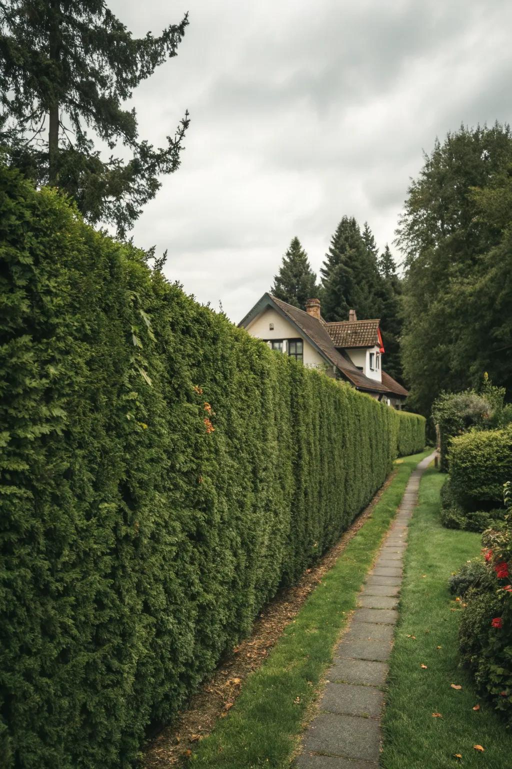 Hedge fences provide natural privacy and beauty.