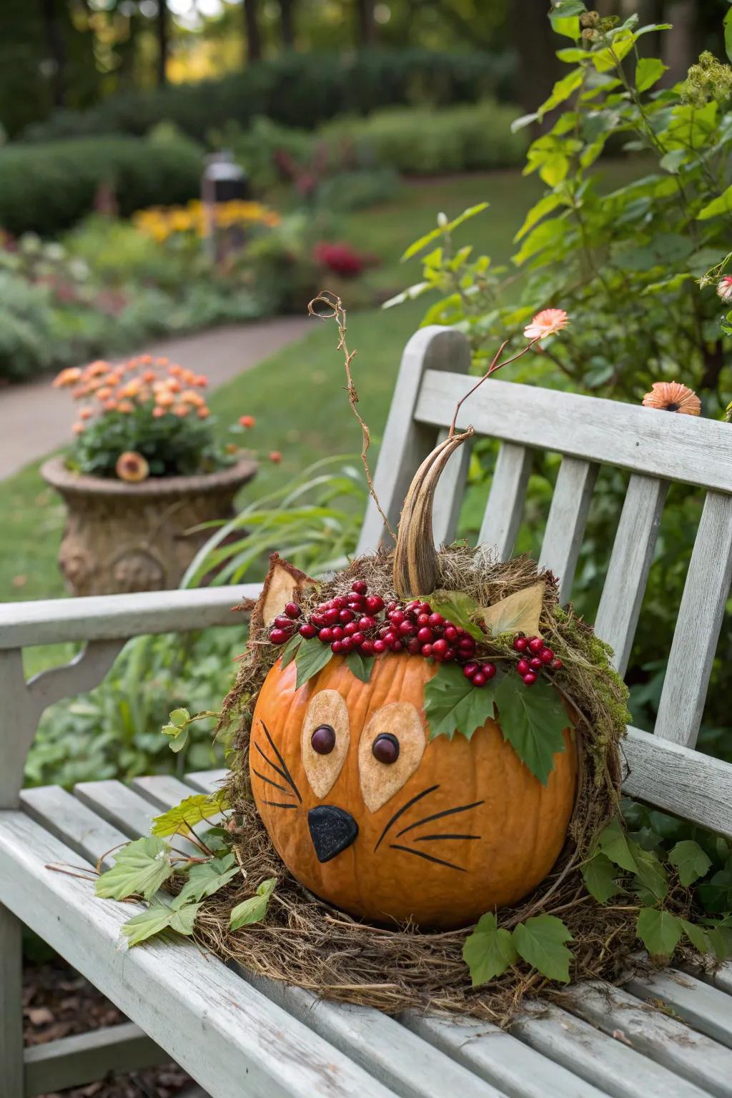 Nature-inspired pumpkins bring the outdoors in.