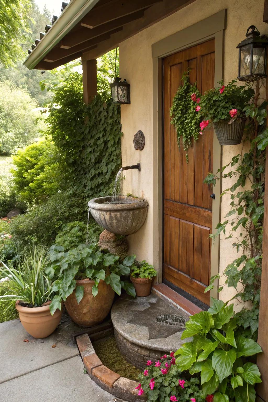 A water spring furnishes alleviating resonances and a distinctive attribute.