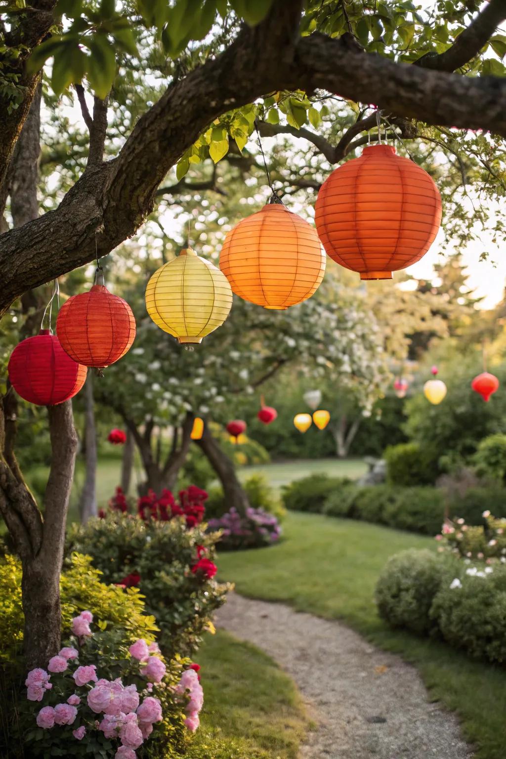 Saturate your soiree with hue and illumination through paper globes.
