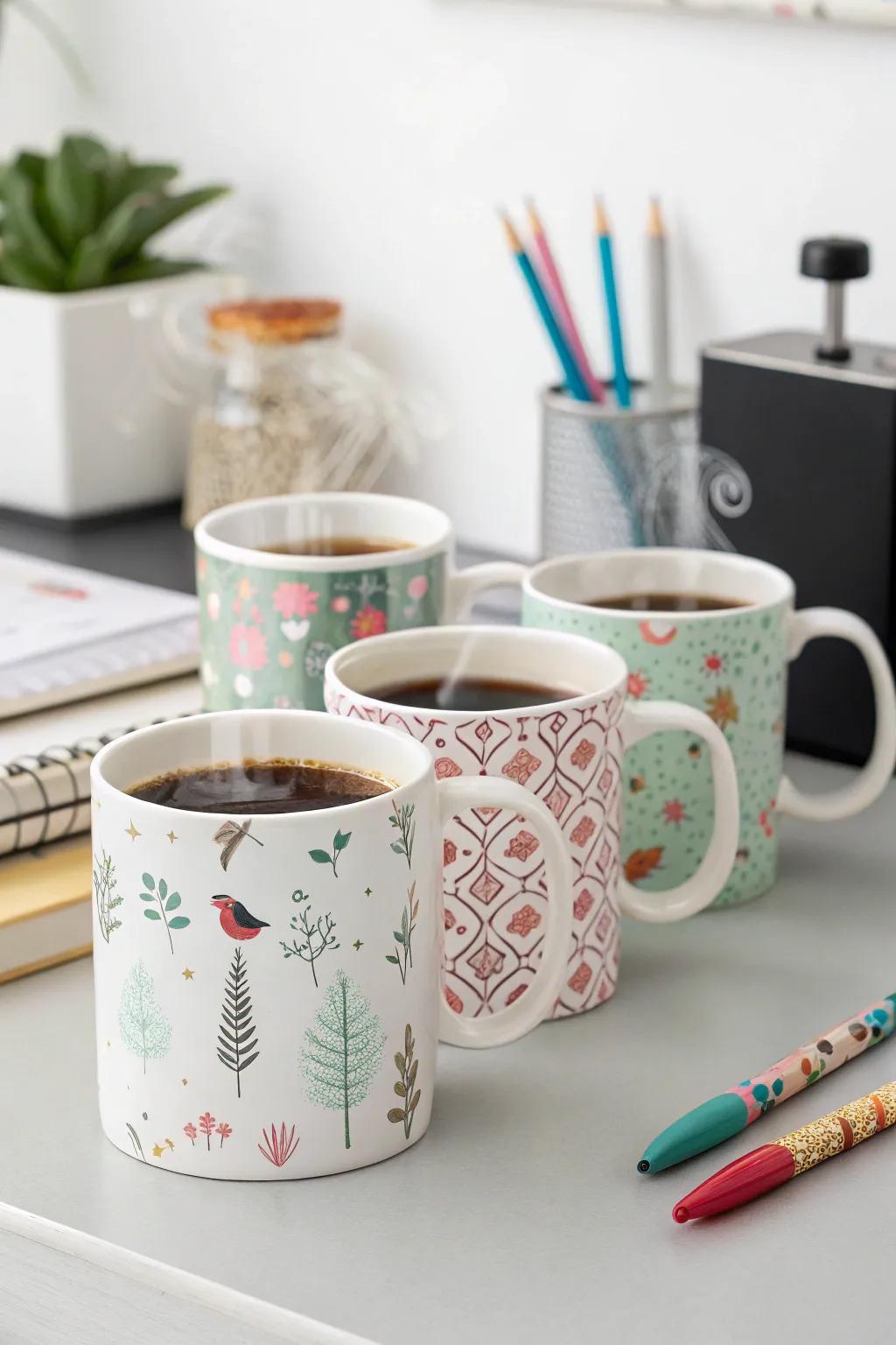 Customized mugs add character and warmth to your tea breaks.