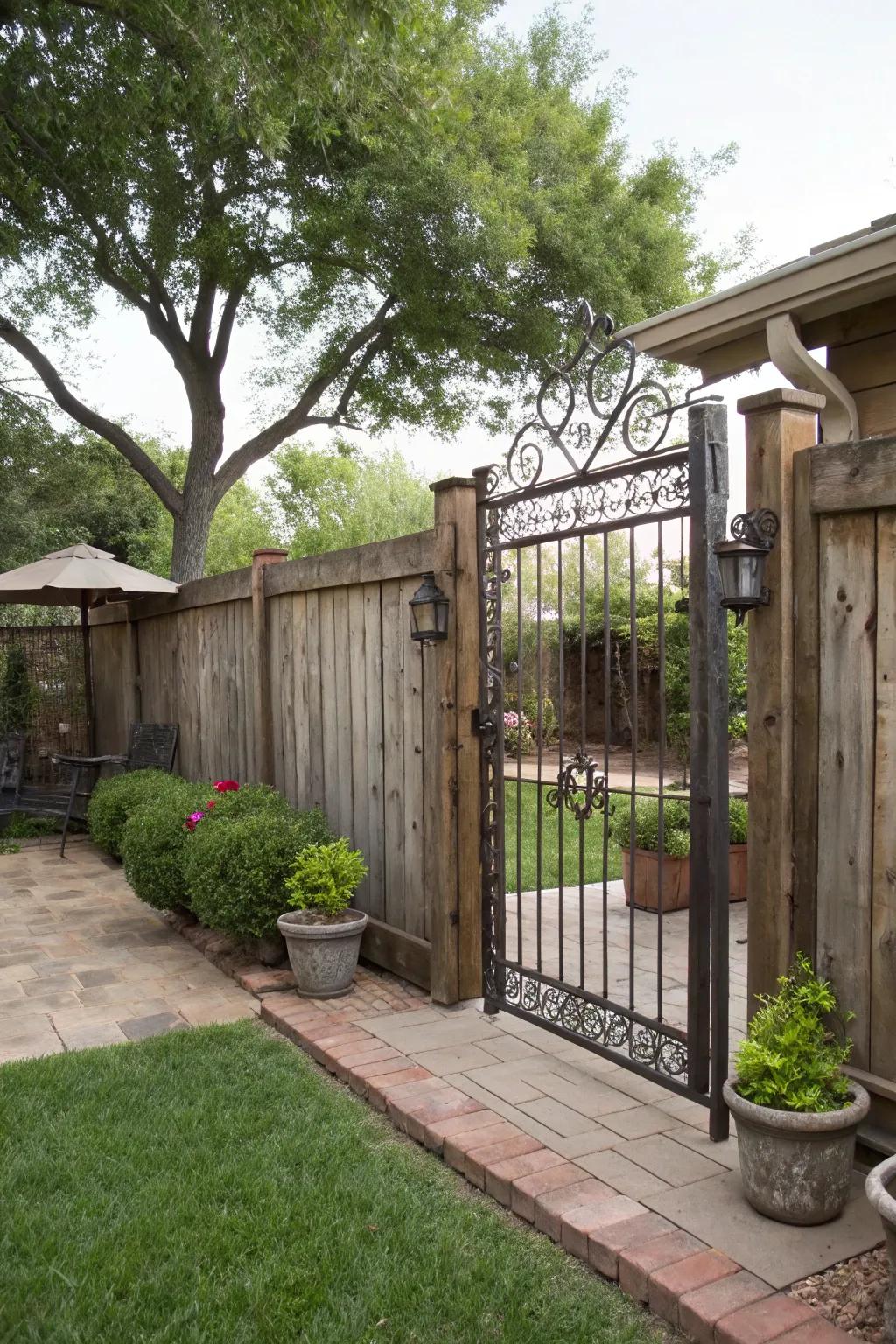 Functional features like gates enhance fence usability.