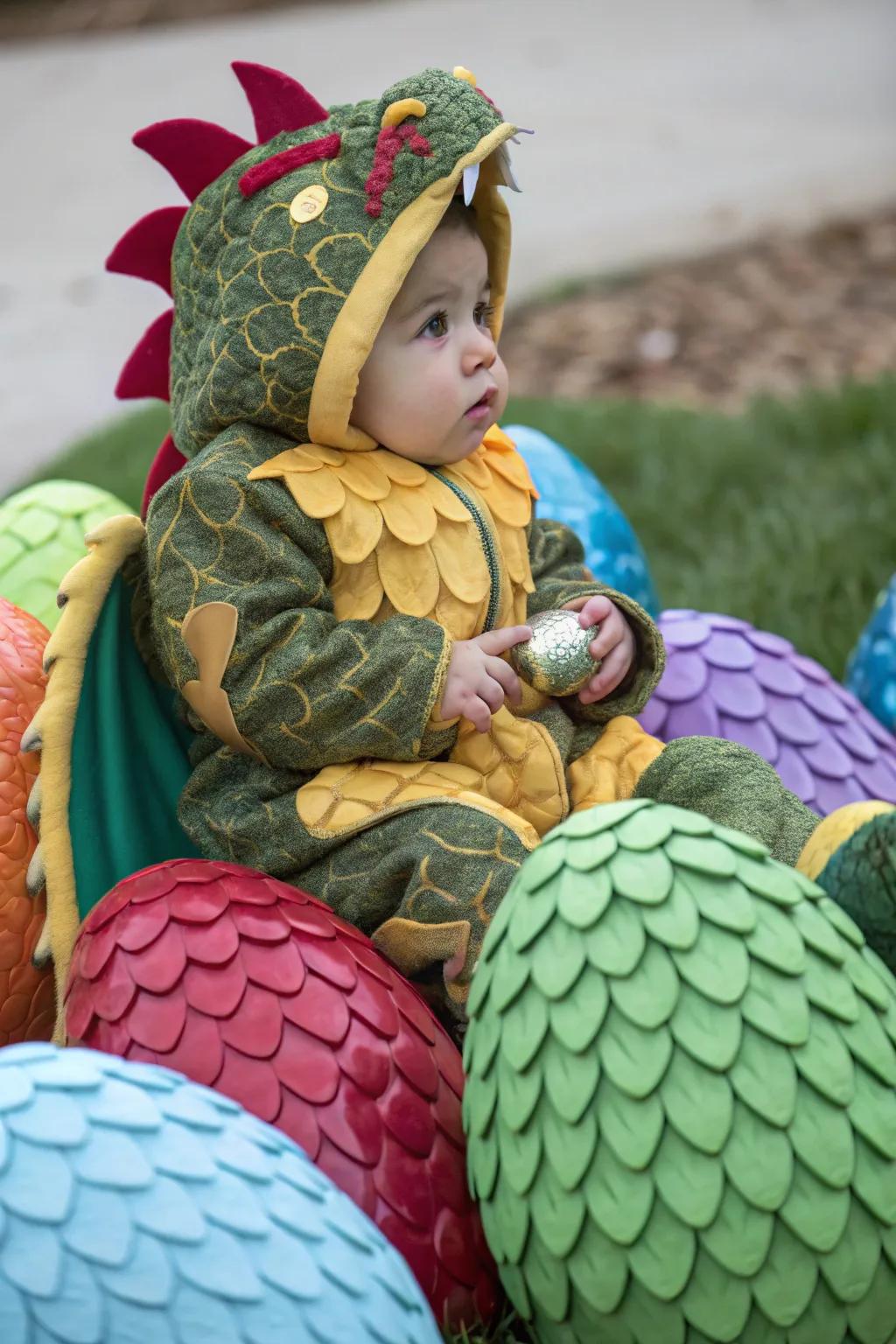 An exuberant dragon costume perfect for a budding explorer.