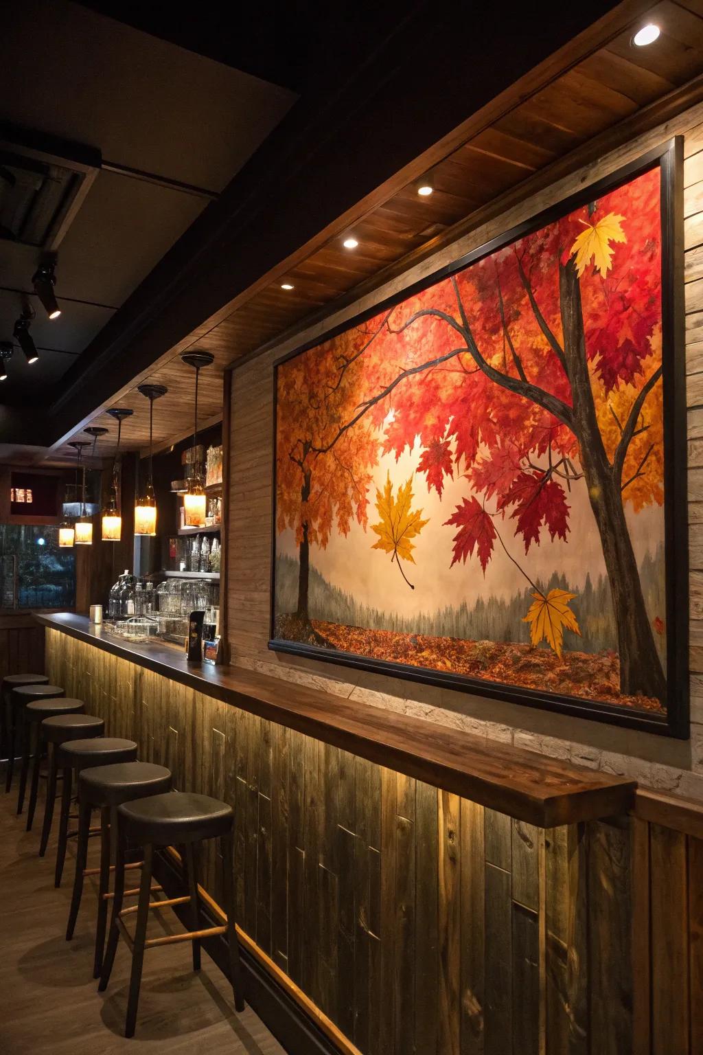 Seasonal art keeps your bar vibrant and ever-changing.