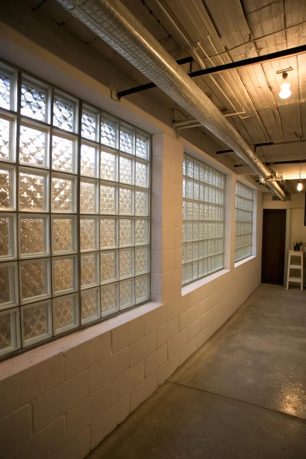 Glass block windows enhance security while allowing light and air into your basement.