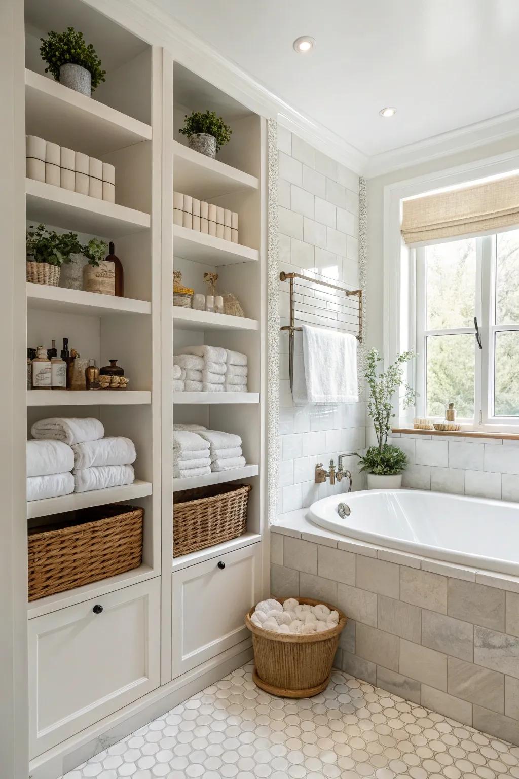 Smart storage keeps your bathroom organized and stylish.