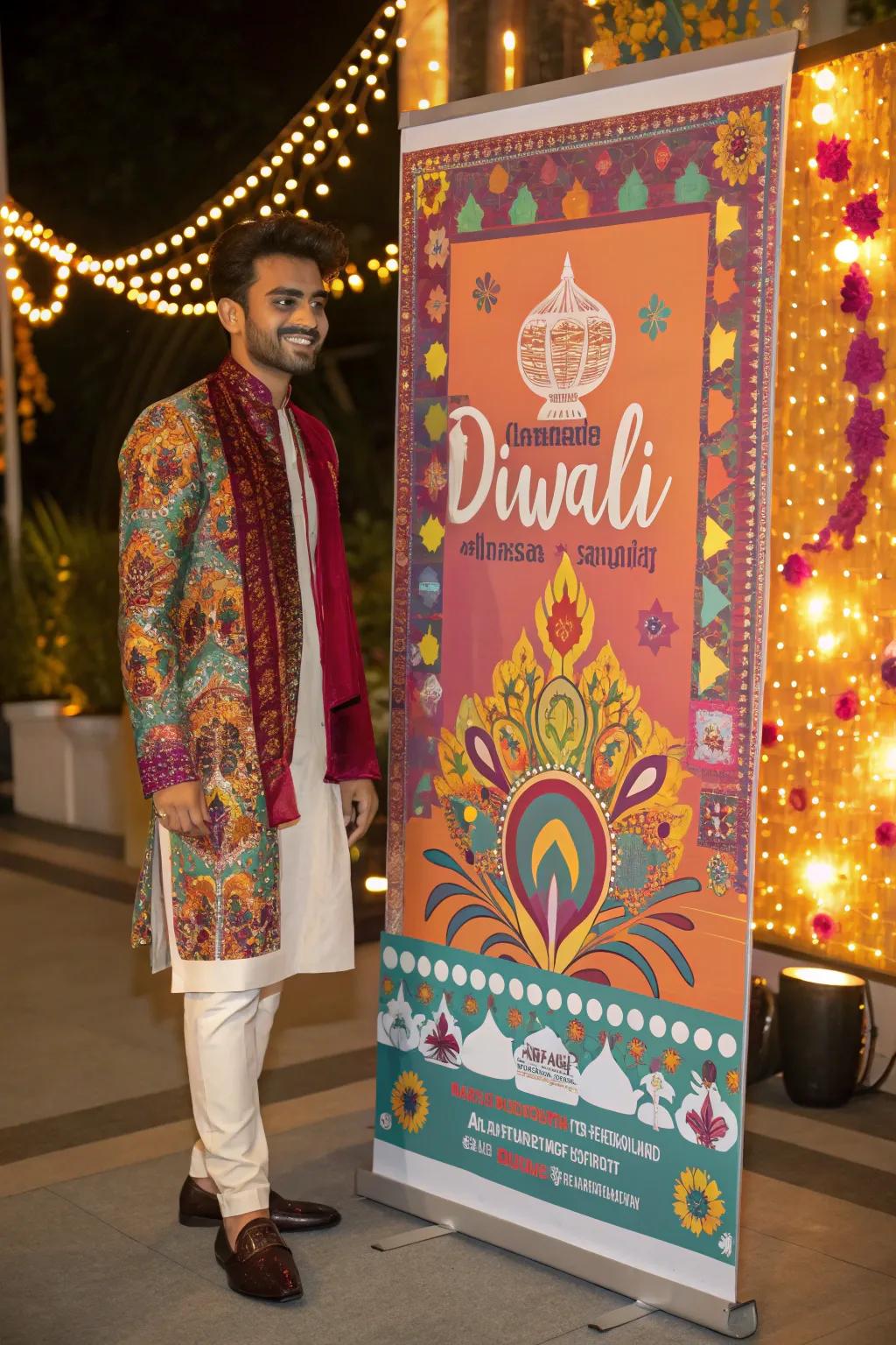 A varied mix Diwali poster combining various styles and themes.