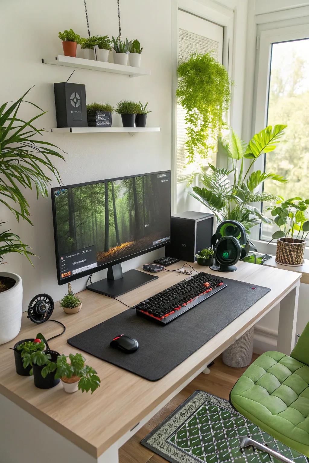 Breathe vitality into your configuration via natural greenery.