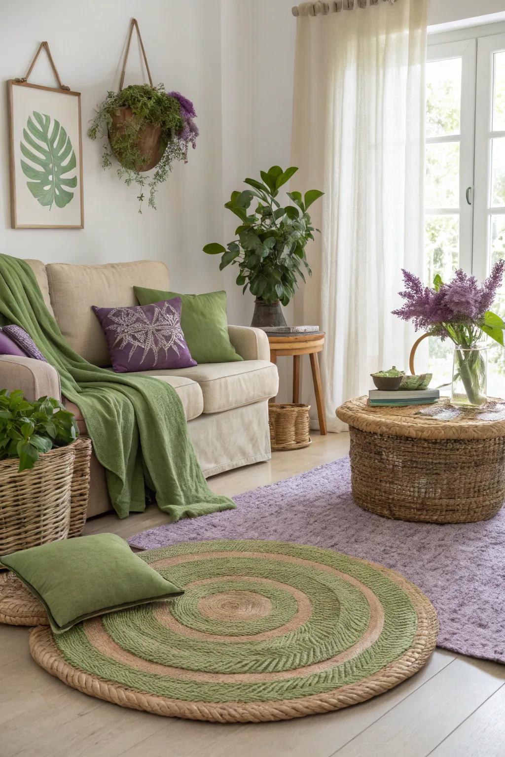 Natural fibers adding an organic touch to the room.