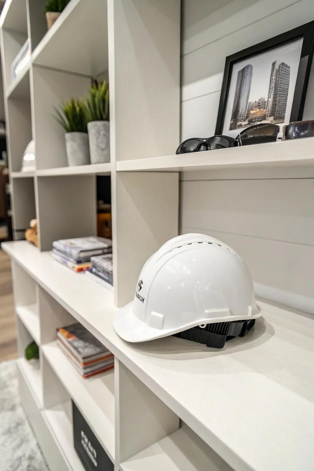 A hard hat with a sleek and modern minimalist design.