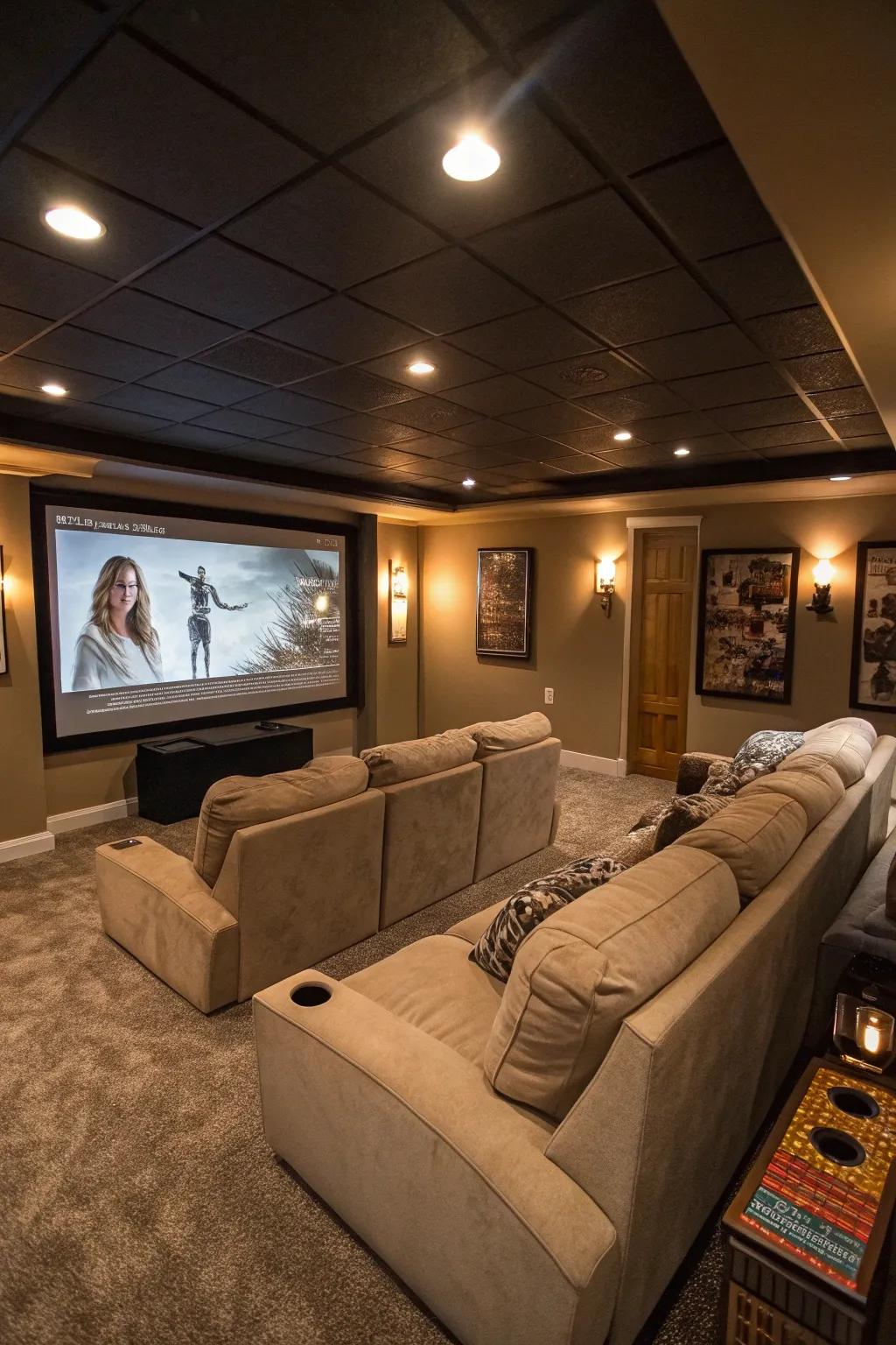 A transformed basement for ultimate relaxation and entertainment.