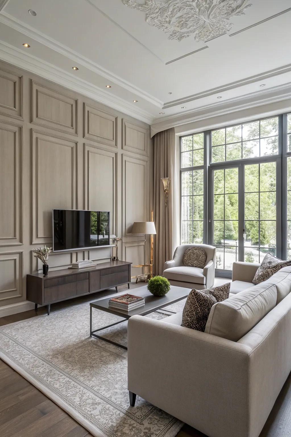 Accomplish synchronization through coordinating the furnishings to correlate the partition sections.