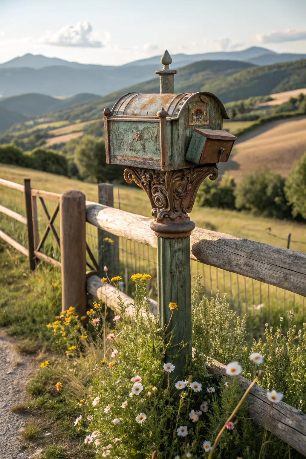 Vintage mailbox supports contribute character and nostalgia to your home.