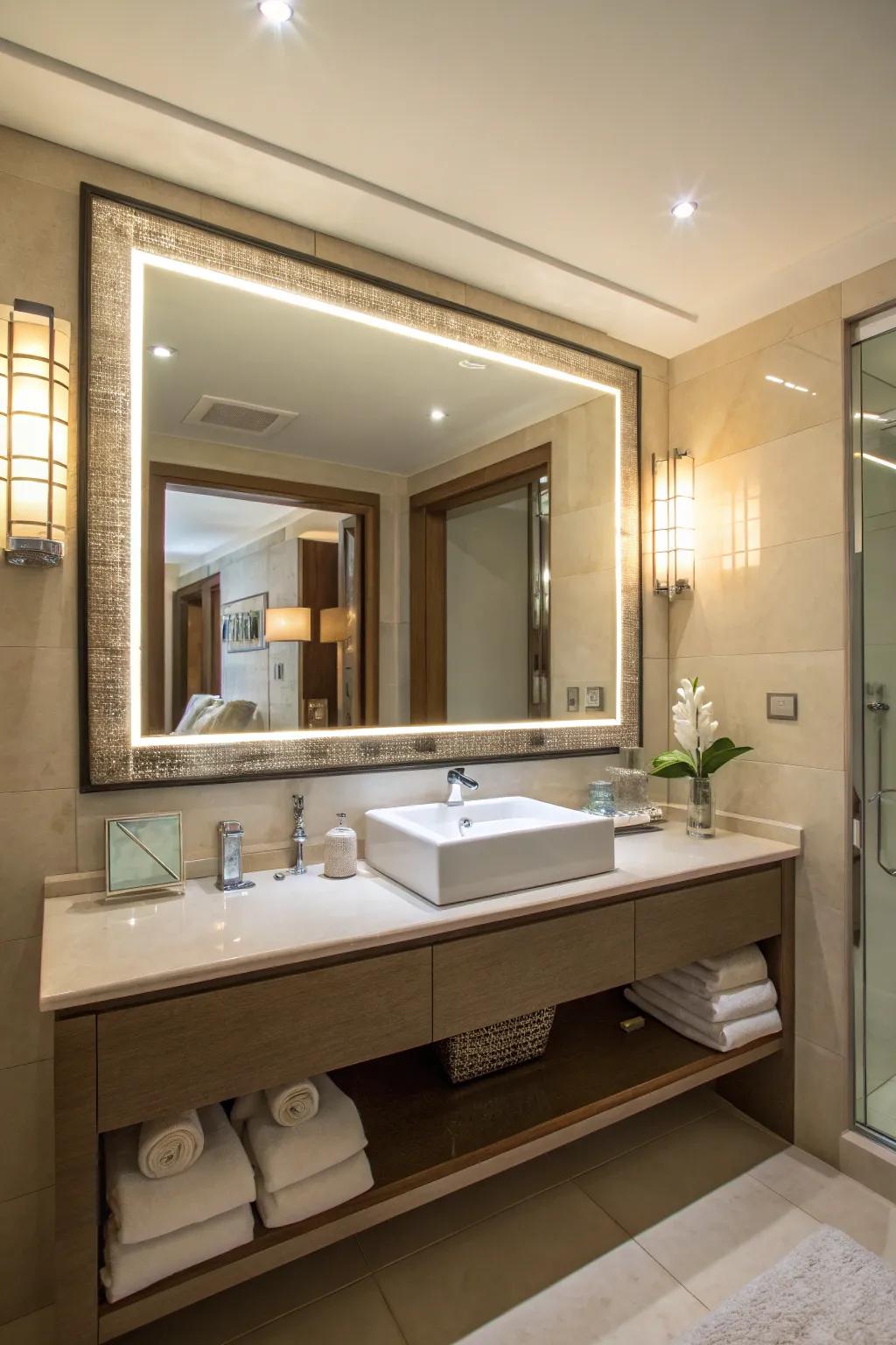 Moody mirrors enhance light and space in your bathroom.