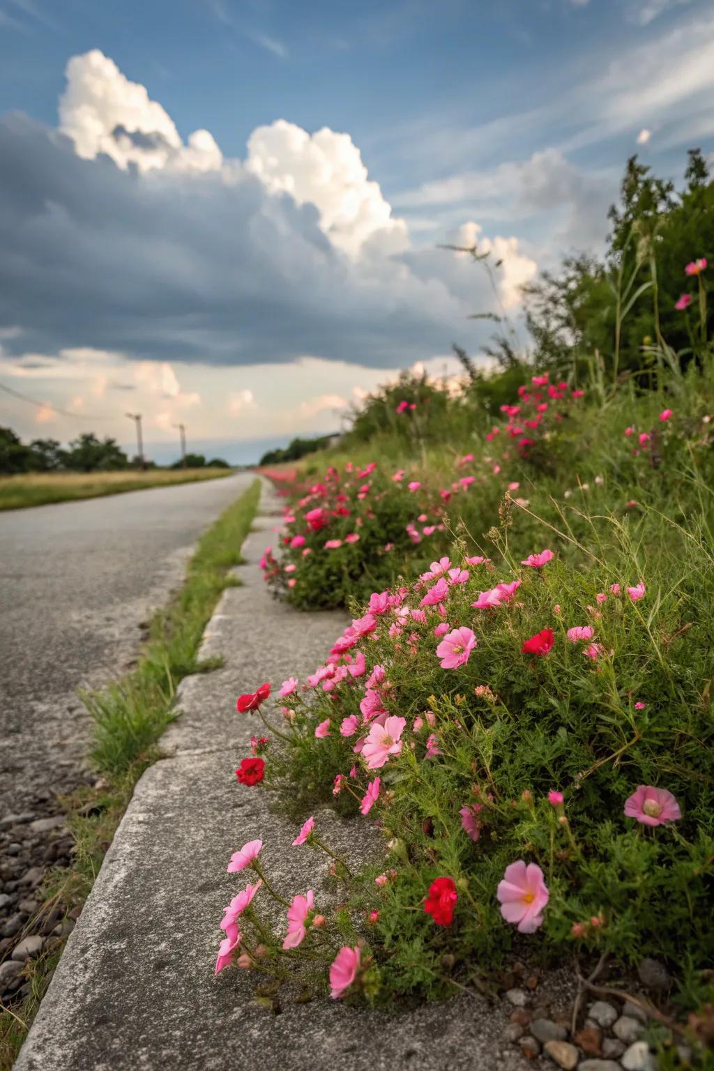 Sun jewels elevate thoroughfare borders with vibrant coloration.
