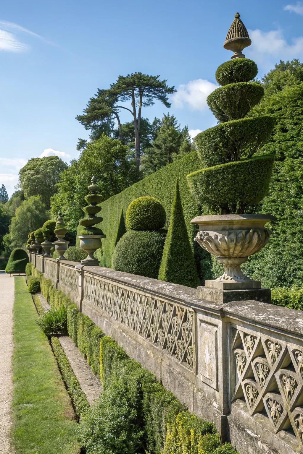 Topiaries add a sculptural element to your outdoor space.