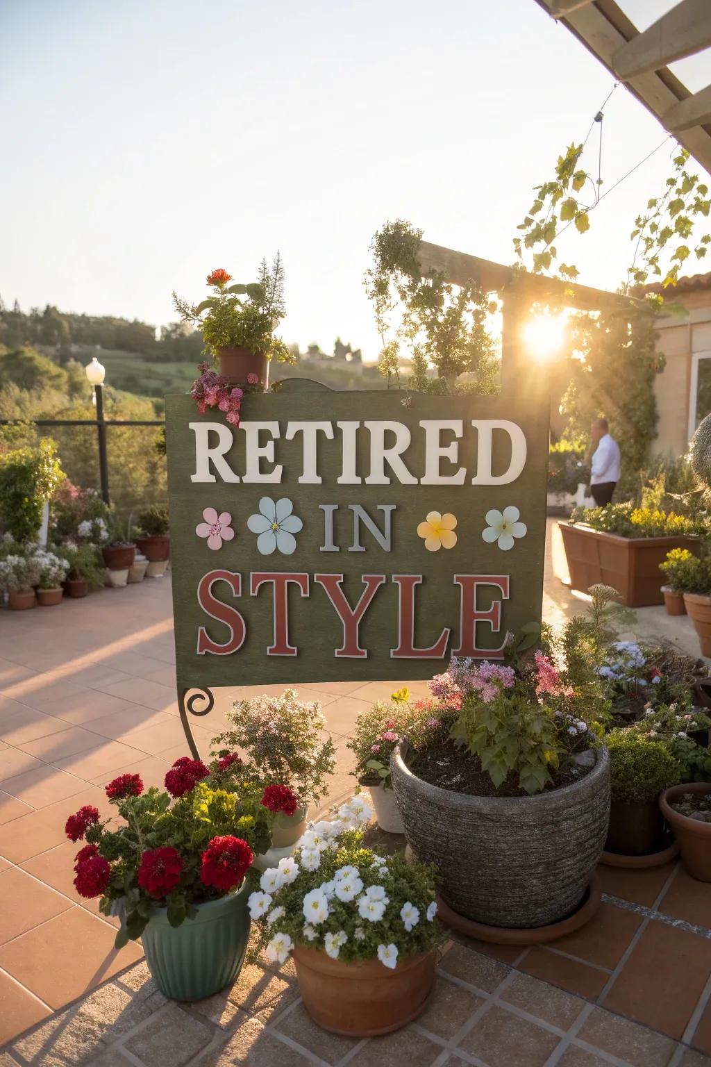 Garden-themed signs offer a breath of fresh air.